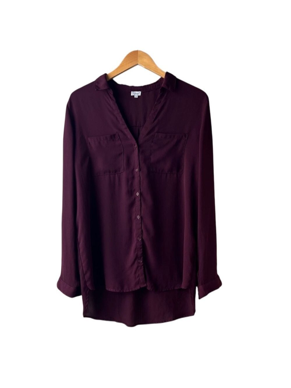 Kismet Rich Burgundy Women's Button-Down Shirt Large